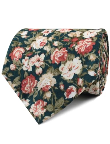 Image of OTAA Floral Necktie Casual Ties for Men - Perfect Neck Tie for Groomsmen Wedding Ties or Formal Occasions
