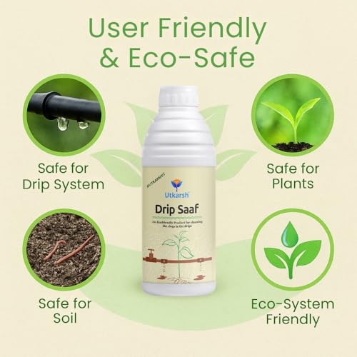 Image of Utkarsh Drip Saaf | Eco Friendly Product For Cleaning Drip System | Biodegrades Organic Stuffs in the Drips | 1 Liter; Pack of 1