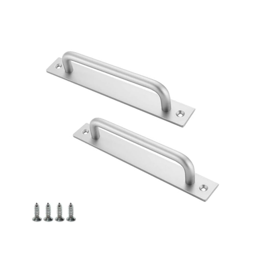 Lovgrin Barn Door Handles, 2 Pack Sliding Aluminium Alloy Gate Handle, Cabinet Door Handle with Screws, Heavy Duty Pull Push Door Plate Handle for Wardrobe Drawer Closet