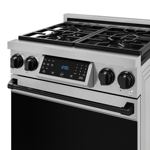 Image of Gordon Ramsay by THOR Kitchen 30 Inch Professional Gas Range with Tilt Panel Touch Control in Stainless Steel /Black