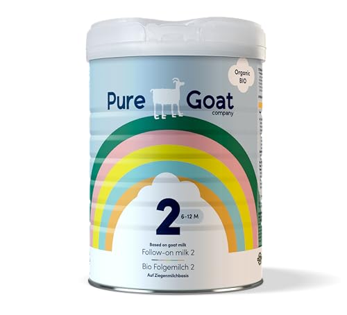 Pure Goat Company Organic Follow-On Formula Stage 2 (6–12 Months) | Full-Cream Goat’s Milk, GOS Fibres, DHA & ARA | Palm Oil & Soy Free | Organic Certified Baby Milk Powder – 800g