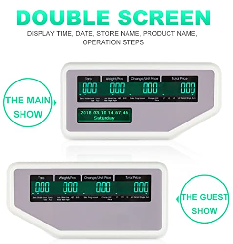 Báscula electrónica con impresión y doble pantalla LCD 30kg miniatura 5