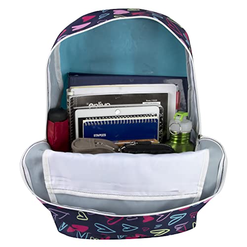 Trail maker Backpack with Lunch Bag for Girls Elementary School, Middle School Backpack Set for Kids (Happy Hearts)3