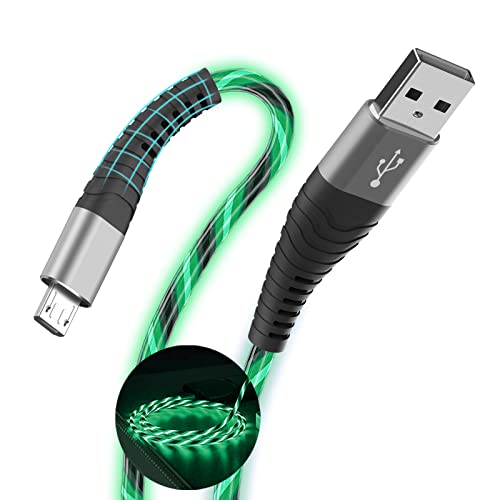 Micro USB Cable 3FT, Fast Charging Android Charger LED Light Up Phone Charger Cord for Huawei Mate SE, Samsung Galaxy S7/S6/J7,LG,HTC,Sony,Moto,Kindle,PS4 and More