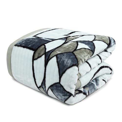 Image of Signature Aadhira Luxuriously Super Soft Double Ply Faux Mink Blanket - Heavyweight 4.5kg for Ultimate Winter Warmth 220x240CM 4.5Kg (Zen Pattern)