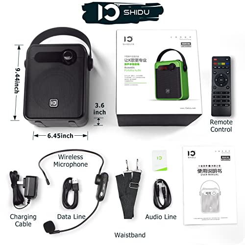 25W Voice Amplifier 2000Mah Rechargeable Bluetooth Loudspeaker With Remote Multifunction For Classroom Teachers,Shidu Portable Pa Speaker With Wireless Headset Microphone, #TOP6