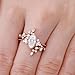 SilverDia 1.50 Ct Marquise Diamond Vintage Milgrian Nature Inspire Side Stone Engagement Ring Set 14K Rose Gold Finish Gorgeous Stacking Matching Enhancer Wedding Band Set Handmade Women Jewelry