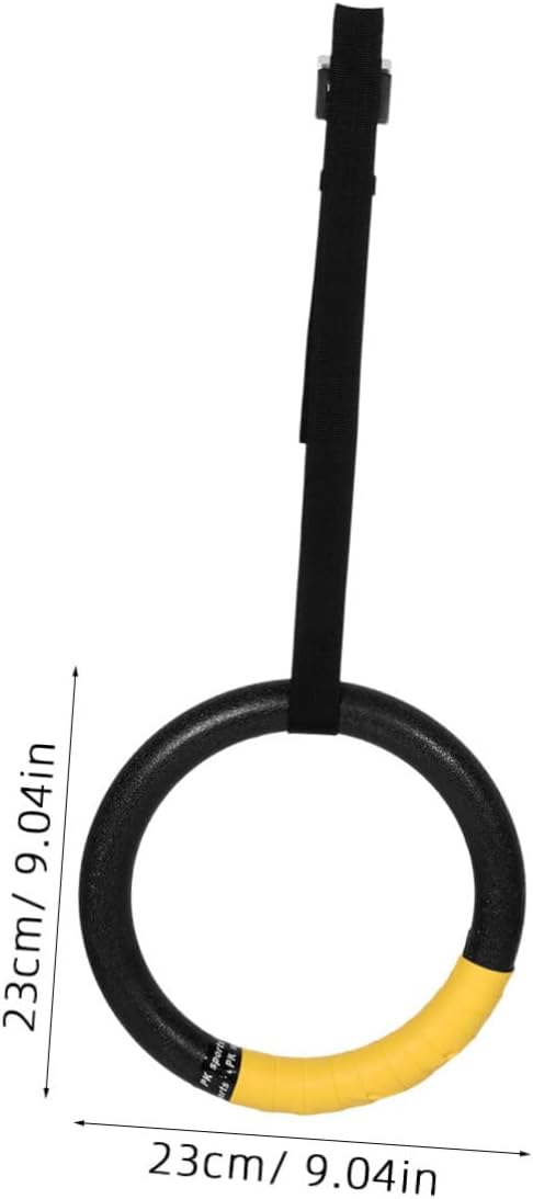 Toyvian 1 Pair Gymnastics Rings with Straps for Pull Up Exercises Core Workouts Indoor Fitness Equipment for All Heights Enhance Strength Stability