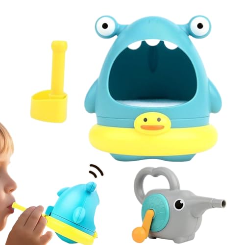 Rebornsun バブルバスメーカー | カニとサメのベビーバス泡発生器,可愛いシャワーおもちゃ 子どもの誕生日パーティー 夏休み 幼稚園 男の子の遊び場 バスルーム用