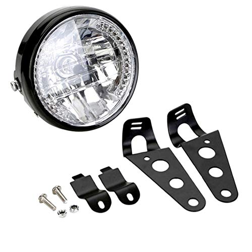 Phare de moto de 7 pouces LED avec projecteurs intégrés et support - 8
