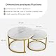 Home Heaven® Couchtisch Rund Weiss Marmor mit Gold – Runder Wohnzimmertisch 2er Set für Wohnzimmer - Ø70cm Ø50cm
