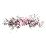 Dasfie Guirnalda de ratán de plantas artificiales de Navidad con bolas al revés para colgar en el árbol, tema de festival para decoración de puerta delantera