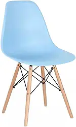 CADEIRA EAMES Wood Eiffel pés em madeira - Azul Claro Sala de jantar clinicas e escritórios