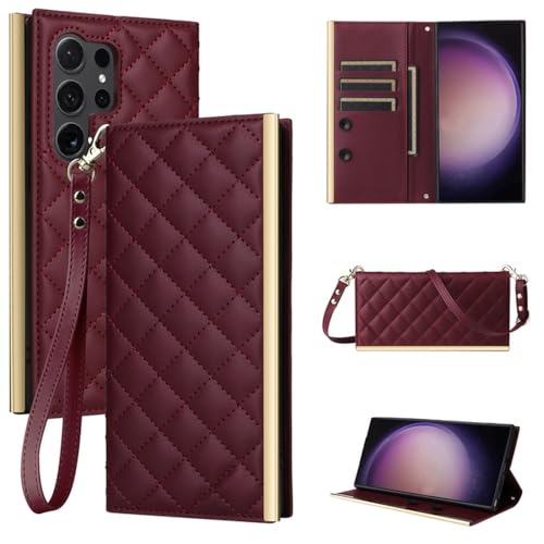Housse de protection en cuir pour Galaxy S23 Ultra, idéale pour voyager les mains libres