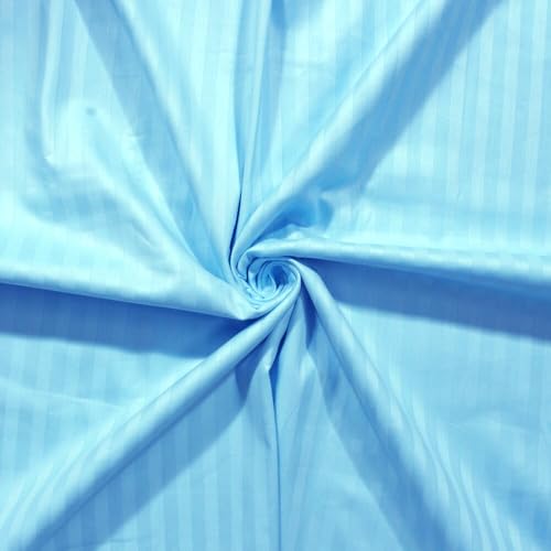 Image of Plain Stripe bedsheet 1 Single Bedsheet with 1 Pillow Cover (Aqua Blue) Size 60 inch x 90 inch