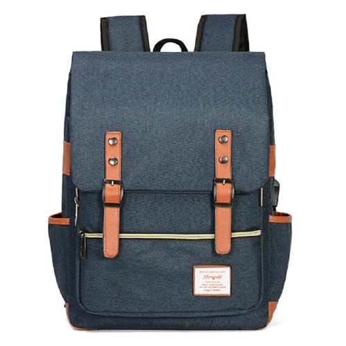 SOUGAO Mochila vintage unissex casual acampamento mochila escolar adolescente 15,6 polegadas laptop mochila azul, 29 * 12 * 40 cm, SG.08BB208-4, Azul, 29* 12* 40cm, Acolchoado