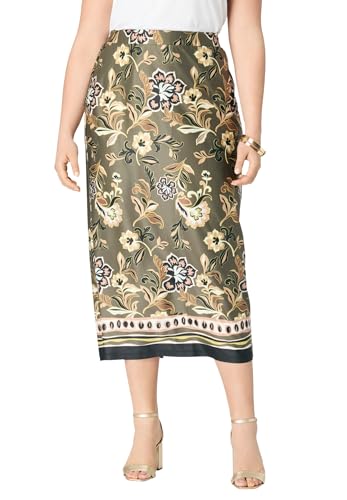 Roaman's Women's Plus Size Ultrasmooth Fabric Midi Skirt