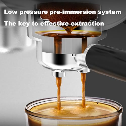 KHZKHC Espresso Machine, Automatic Espresso Coffee Machine, 900mlwater Tank Capacity, Pid Temperature Control Technology, Low-Pressure Pre-Soaking, 20bar High Pressure Extraction - Image 2