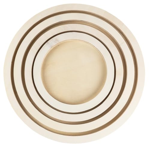 Ideen mit Herz Holzrahmen | Set | rund | 4 Stück | Holz-Ring |...