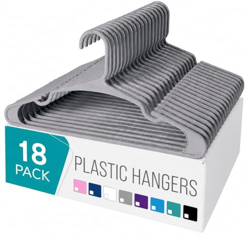 Image of Golden Bird Pack of 18 Premium Plastic Hanger Clothes Hangers for Hanging, Elevate Your Wardrobe Organization Space Saving Clothes Hangers for Wardrobe Ultra Slim Closet Hangers for Shirts,Pants