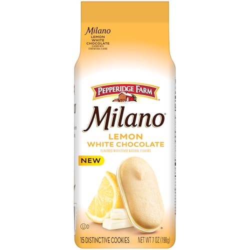Pepperidge Farm Milano White Chocolate Lemon Flavored Cookies, 7 Oz Bag
