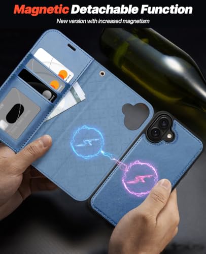 OCASE for iPhone 16 Case, Detachable 2 in 1 PU Leather Wallet Case with RFID Blocking, Wireless Charging, Card Holders - Image 3