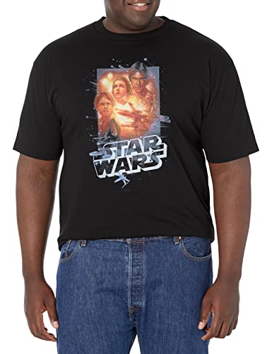 STAR WARS Big & Tall Collage Camiseta masculina de manga curta, Preto, XX-Large Big Tall
