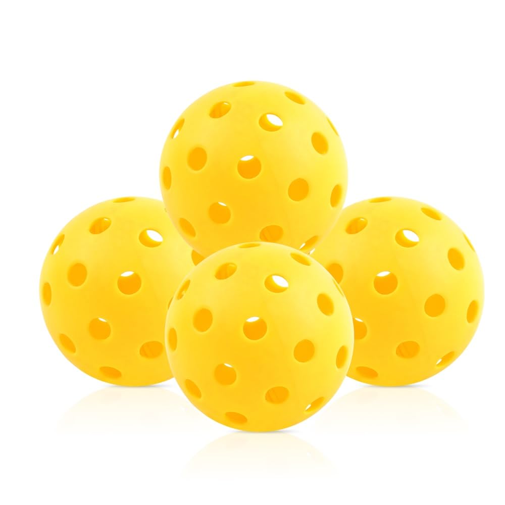 Outdoor Pickleball Balls 40 Holes - 4/6/12 Pack USAPA Standard Balls - Pickleball Accessories Set - High Bounce True Flight & Durable Pickle Balls