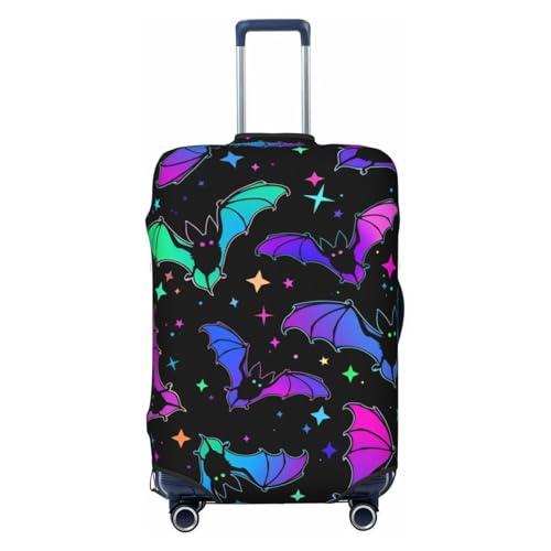 Colorful Bats Travel Luggage Cover Fits 18-32 Inch Luggage, Elastic Suitcase Cover Protector with Concealed Zipper for Wheeled Suitcase Travel Accessories