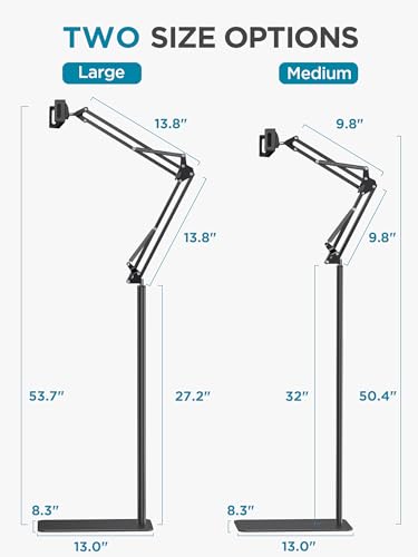 image for InnoGear Tablet Floor Stand, Overhead Bed Phone Stand Adjustable Holde