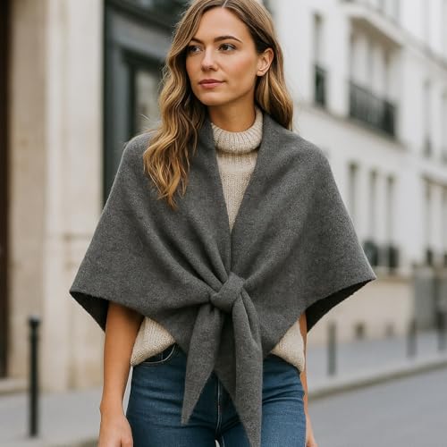 Women’s Solid Color Shawl Blend Shawl Wraps Triangle Scarf Pashmina Fashion Warm Sweater Wrap Cardigan Shawls4