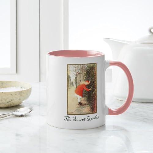 Taza de cerámica 11 oz blanco interior rosa miniatura 4