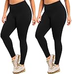 MOREFEEL Plus Size Leggings for Women-Stretchy X-Large-4X Tummy Control High Waist Spandex Workout Black Yoga Pants