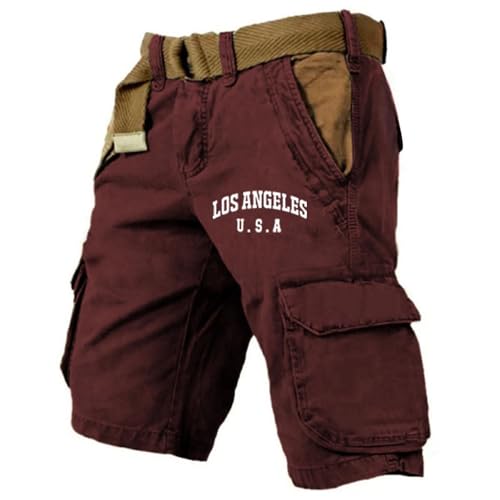 Short cargo homme avec renforts résistants à l'abrasion en coton
