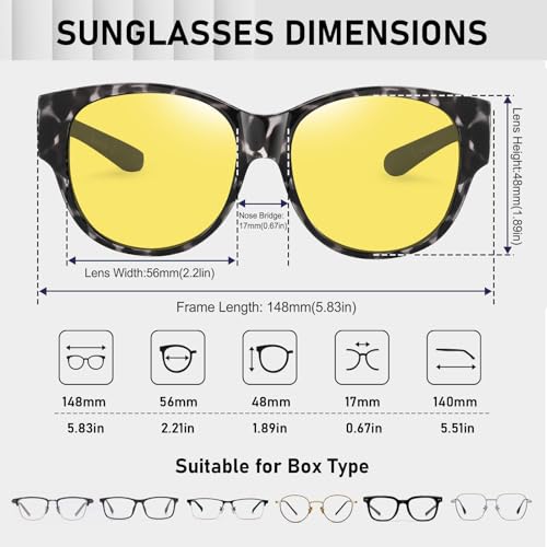 Image of HAOLOTA Night Vision Glasses for Driving Anti Glare, Polarized Nighttime Safety Glasses for Women Men UV400 Protection