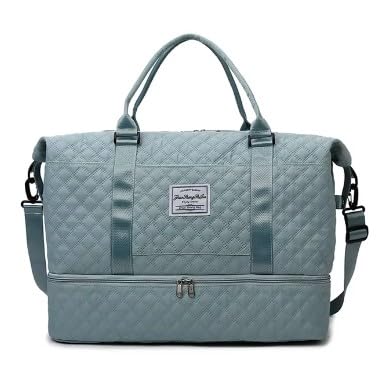Bolsa de Viagem Esportiva Feminina, Grande Capacidade, Compartimento com Z?per, Azul Marinho (VERDE)
