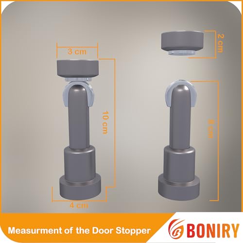 Image of Boniry Premium Magnetic Door Stopper | Durable, Stylish & Rustproof | Protects Doors | Strong Hold, Easy Installation, Perfect for Home & Office Use (4, Matt)