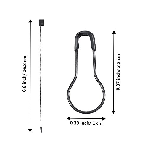Hestya 500 Pieces Hang Tag String 500 Pieces Black Pins 6.6 Inch Clothes Tags Plastic Fastener Black Price Tag Nylon Strings And 0.8 Inch Metal Ground Pins Pear-Shaped Pin Clothes Tag Pins #TOP1