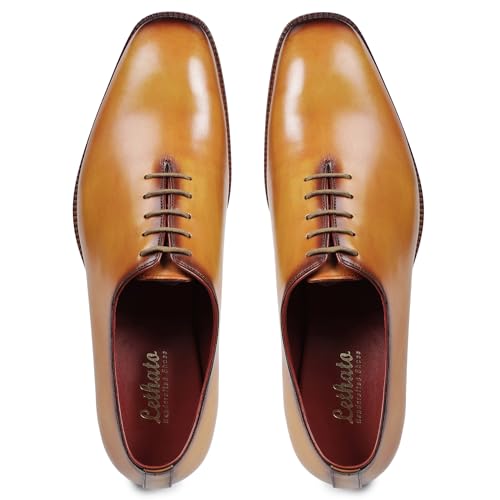 Image of Lethato Handcrafted Wholecut Oxford Men's Genuine Leather Lace Up Dress Shoes