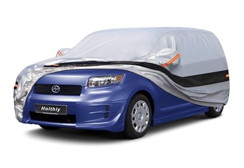 Image of 10 Layers SUV Car Cover Custom Fit for Scion xB (2003-2016), Waterproof All Weather for Automobiles, Outdoor Full Cover Sun Dust Rain Protection with Cotton. Silver
