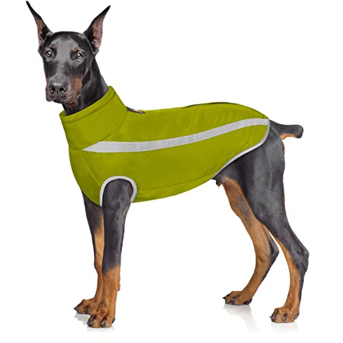 Idepet Wasserdichter Hundemantel Winter Warme Jacke, Winddichte Haustierkleidung Hundejacke Outfit für kleine mittelgroße Hunde mit Geschirrloch XL-6XL