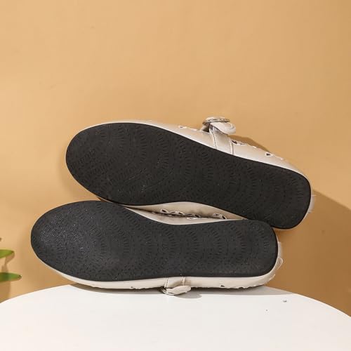 Women's Casual Ballet Comfortable Round Toe Mary Jane Shoes Breathable Adjustable Buckle Strap for Daily Wear2