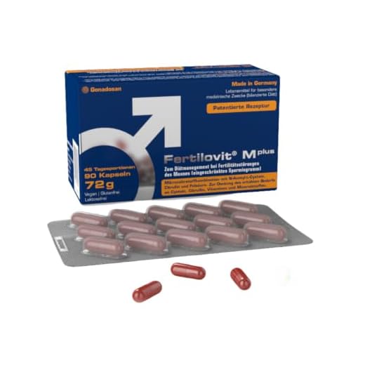 Fertilovit M plus | 90 Kapseln | 1,5-Monatspackung | hochdosierte Antioxidantien, Zink, Selen und mehr/zum Diätmanagement bei eingeschränkter männlicher Fruchtbarkeit | Frei von TITANDIOXID
