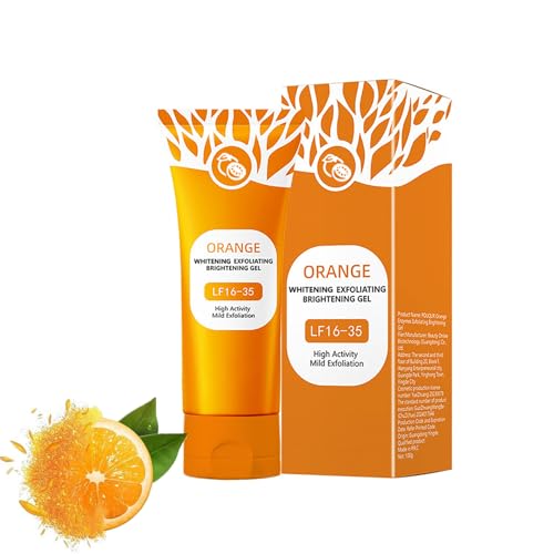 Exfoliante facial de color naranja natural, 50 g, gel exfoliante brillante, limpia suavemente y mejora la condición de la piel (1 unidad)