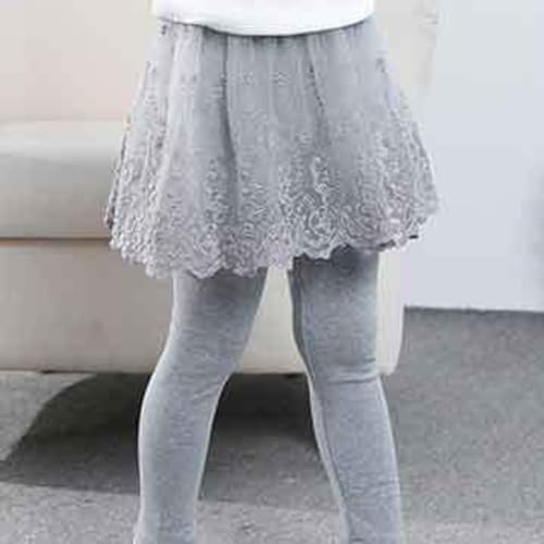 Kids Tulle Lace Leggings with Skirt 𝐓winkle Star 𝐑uffle School 𝐔niform Skirt Girls Soft Warm Stretchy Pants3