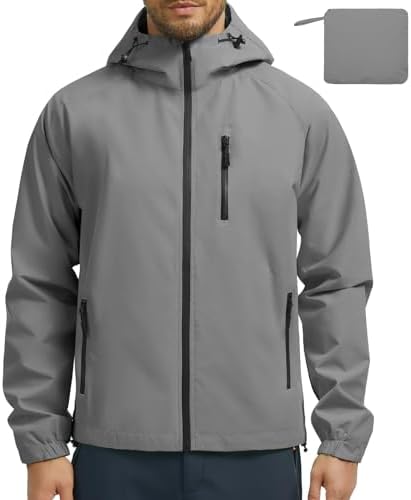 Mens Jacket Waterproof Outdoor Raincoat Windproof Rainproof Refle...