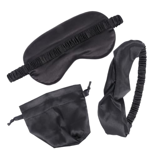 YOSADIER シルク調アイマスク点 アイマスク ヘアバンド 収納袋 快適フィットで光遮断 携帯便利な睡眠用ブラフォールド 女性用旅行 休息に