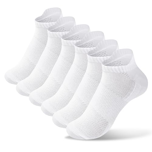 6 Pairs Ankle Socks for Women Men, Cotton Athletic Non Slip Socks for Women Men