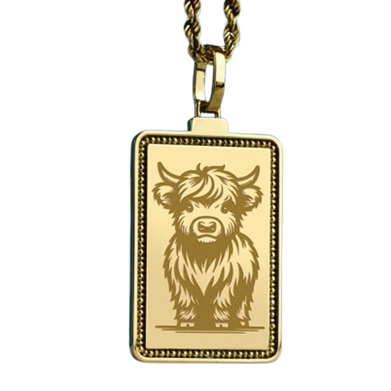 Pendentif vache des Highlands en argent, le cadeau fait main idéal