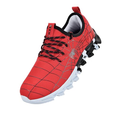 YTRXM Little Kid Sneakers for Boys Girls Breathable Lightweight School Tennis Running Shoes Fashion Sport Shoes Red Size 13, 1 Pair2